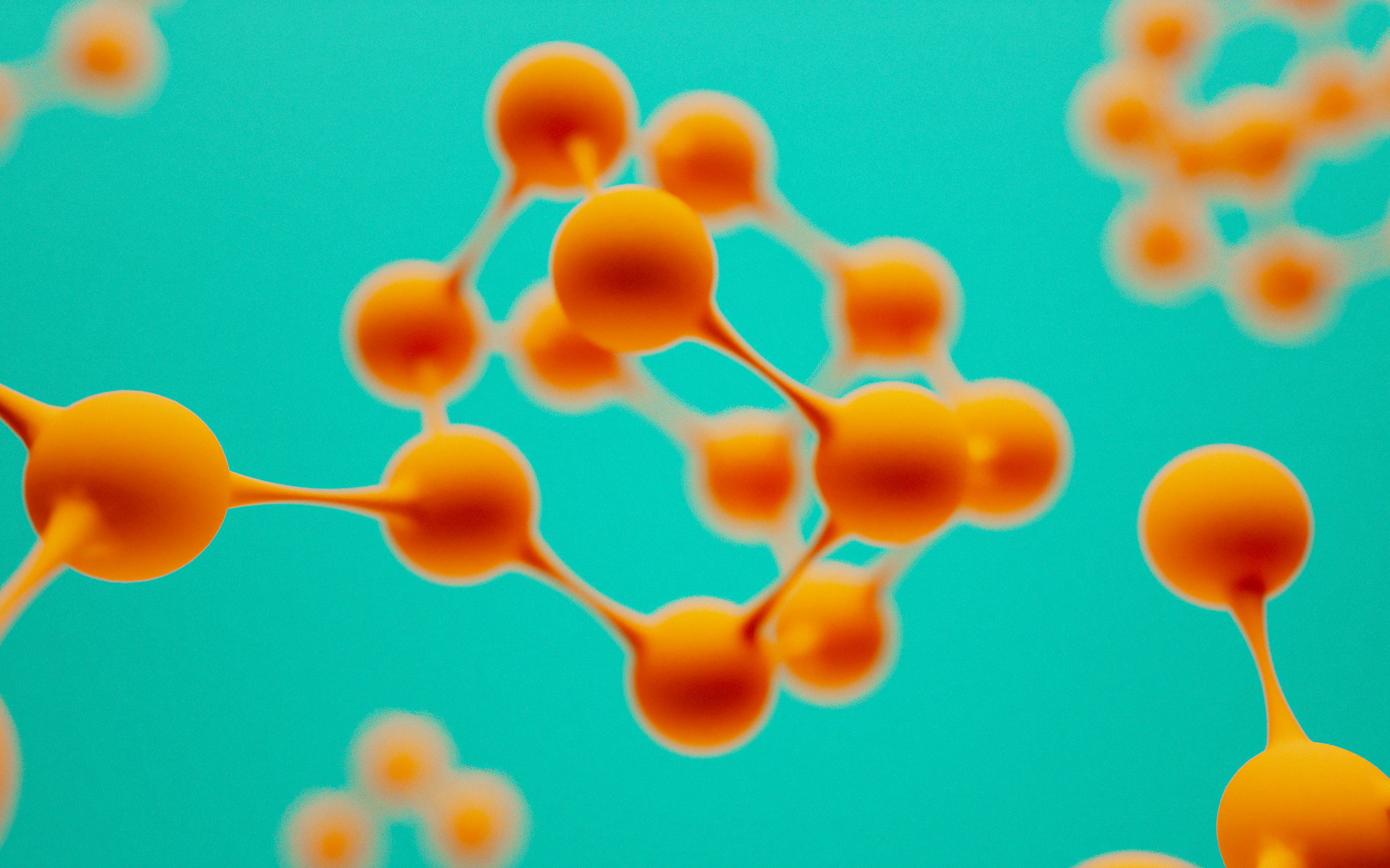 3D illustration. atom connection concept. Abstrack background. S Free radicals